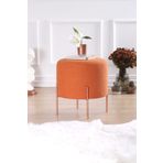 Lorence Home TY4442 Turuncu Yuvarlak Copper Puf