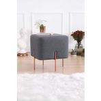 Lorence Home TY4459 Koyu Gri Kare Copper Puf