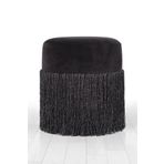 Lorence Home TY7574 Siyah Merkür Püsküllü Puf
