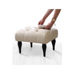 Lorence Home TY9043 Krem Floral Krem Puf