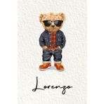 Lorenzo: Cahier personnalisé avec prénom Lorenzo | Cadeau d'anniversaire pour enfant, garçon, homme, copain ... | Nounours | 110 pages lignée, Petit Format 6x9 pouces (15,24 x 22,86 cm)