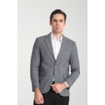 Loreo Erkek Gri Poliviskon Kumaş Yarım Astarlı Mono Yaka Slim Fit Blazer Ceket - 48