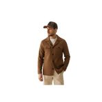 Lores Erkek Hardal Overshirt Esneyen Desenli Kumaş Baharlık Trenç Ceket-Mont Hardal 48