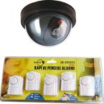 Lorex Caydırıcı Dome Kamera ve 5 Adetli Kapı Pencere Alarmı, Caydırıcı Kameralı Hırsız Alarm Sistemi Seti