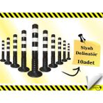 Lorex Siyah Esnek Plastik Otopark Dubası, Reflektifli Delinatör (10 Adet)