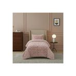 Loria Tek Kişilik Peluş Yatak Örtüsü 160x220cm - Wellsoft Yumuşak Dokulu Dekoratif Pembe