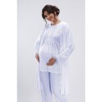 Lorian's Mavi Hamile ve Lohusa Pijama Takımı 3'lü Set - L