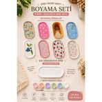 LORİCA Boyanabilir Dekoratif Tepsi Seti – Kendin Boya Tasarla Hobi Kiti – 6 Renk Akrilik Boya ve Fırça Dahil – DIY El Yapımı Dekorasyon – Takı Tepsisi – Mumluk Altlığı – Hediyelik Boyama Seti