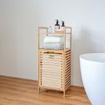 Lorin Bambu Sepetli Banyo Rafi Krem