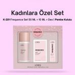 Loris Kadınlara Özel K-201 Çiçeksi Set 200 ml Parfüm ve Deodorant Pembe Kutuda Hediyelik