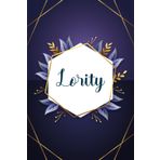 Lority: Taccuino personalizzato con il nome Lority | Regalo di compleanno per moglie, mamma, sorella, figlia ... | Foglie blu | 110 pagine a righe, Piccolo formato 6x9 pollici (15,24 x 22,86 cm)