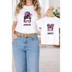 LORVEX Anne & Çocuk Tişört Oversize – T-Shirt Anne Kız Çocuk Twin Kombin MOM LIFE Baskılı (Tekli Fiyat)