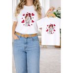 LORVEX Tişört Anne Kız Çocuk Kombin Oversize – Anne & Çocuk Twin T-Shirt AŞK-ANNE Baskı (Tekli Fiyat)