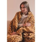 Lorvian Noletti Pamuklu Leopar Desenli Yumuşak Dokulu Çift Kişilik Bataniye - Renkli - 180 x 220 cm