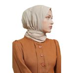 Loryan Scarf, Pamuklu, Tek Renk Kianna Jakarlı Şal Bej