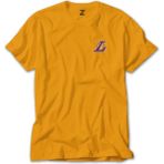 Los Angeles Lakers Logo Sarı Tişört Liyada - M