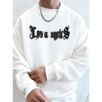 Los Angeles Letter Printing Erkek Kapüşonlular Sonbahar Bisiklet Yaka Kazak Temel Polar Sıcak - Beyaz - 3XL