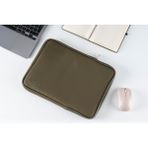 Los Caja 13” - 14" İnç Su Geçirmez, Vegan Deri Ve Fermuar Özellikli Macbook & Tablet & Laptop Çantası (Haki Yeşil)