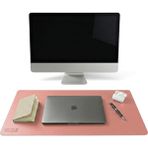 LOS CAJA Pudra Deri Mouse Pad- Premium Kaymaz Deri Masa Matı ve Klavye Altlığı - Sümen 90x40