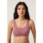 Los Ojos Bordo Kare Yaka Spor Bikini Üstü Sporty Top - 2XL