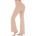 Los Ojos Kadın Bej Yüksek Bel Toparlayıcı Çift Cepli Ispanyol Paça Tayt Bootcut - 2XL