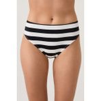 Los Ojos Siyah-Beyaz Çizgili Yüksek Bel Bikini Altı Sporty Bottom - Siyah - Beyaz - XS