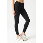 LOS OJOS Siyah Esnek ve Toparlayıcı Spor Tayt Basic Seamless