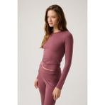 Los Ojos x Melodi Bordo Uzun Kollu Kısa Bluz Long Fitted - XS