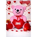Loselya Sevgililer Günü Peluş Oyuncak Hediyelik Kırmızı Love Kalpli Peluş Ayıcık 50 cm
