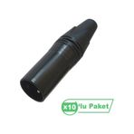 Losen LA1032-2 XLR 3-Pin 10'lu Erkek Siyah Konnektör