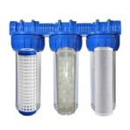 Lotto Filters Daire Girişi 3'lü Filtre Seti 10 Inc Silifos Blok Karbon Yıkanabilir Filtre 3/4'' Bağlantılı