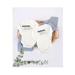 Lotus Baby Unisex Bebek Ekru Organik Annem Ve Babam Yazılı Uzun Kol Body 2'li Set