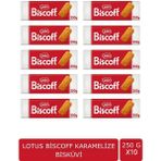 Lotus Biscoff 250 gr x 10 Adet Karamelize Bisküvi Atıştırmalık İçin İdeal Seçim