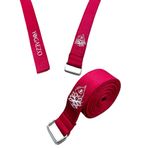 Lotus Çiçeği Baskılı Yoga Kemeri 200 cm x 4,5 cm %100 Pamuklu - Kırmızı