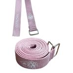 Lotus Çiçeği Baskılı Yoga Kemeri 200 Cm x 4,5 cm%100 Pamuklu (Pembe)