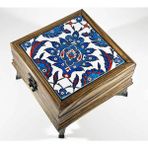 Lotus Çiçeği Motifli Ahşap Takı Kutusu