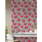 Lotus Çiçekleri Duvar Kağıdı, Kendinden Yapışkanlı Çok Amaçlı PVC Folyo, DIY Duvar Kağıdı (66x330 cm)