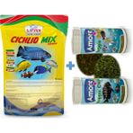 Lotus Cichlid Mix Granül Protein Bitkisel Karışık 860 G Malawi Ciklet Balık Yemi + 30 gr + 30 gr