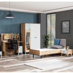 Lotus Genç Odası, 3 Kapılı Dolap, Karyola, Komodin, Masa