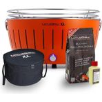 Lotus Grill Lotusgrill Xl Kömürlü Dumansız Mangal Portakal Turuncu Set ( Çanta + 1kg Kömür + Yakıt Jeli )