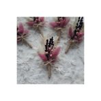 Lotus Hediye PEMBE KUŞ OTLU DAMAT YAKA ÇİÇEĞİ SADIÇ YAKA İĞNESİ