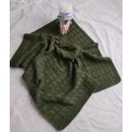 Lotus Hobi Evi El Örgüsü Bebek Battaniyesi&puset Örtüsü - Koyu Yeşil - 70*70cm