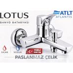 Lotus Klasik Banyo Bataryası Sabit Aç Kapa Sıcak Soğuk Paslanmaz Çelik Musluk 2 Yıl Garantili - Krom