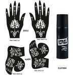 Lotus Model El Ayak Geçici Dövme Seti Spray Tattoo Dark Siyah Renk