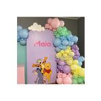 LOTUS PARTY 100 Adet - Pastel Tonlarda Balon Zinciri Seti - ( Sarı - Yeşil - Lila -mavi- Pembe Balon )