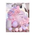 LOTUS PARTY 50 Adet - Pastel Lila - Pembe - Şeffaf Balon Zinciri Seti