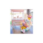 LOTUS PARTY Dondurma Ace Cream Yaz Temalı Doğum Günü Balon Seti - 50 Adet Makaron Balon - 2 Dondurma Folyo Balon