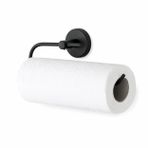Lotus Siyah Kağıt Havluluk, Yapışkanlı ve Vidalı Montajlı Rulo Havlu Askısı, Mat Siyah Statik Boyama, 35 mm Oval Bantlı Mutfak ve Banyo Kağıt Havlu Tutucu