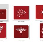 Lotus Yıldız Geçici Dövme Şablonu Seti Sadece Desen