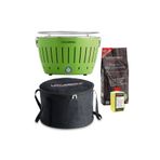 LOTUSGRILL Kömürlü Dumansız Mangal Klasik Set ( Çanta 2,5 Kg Kömür 1 Jel ) Limon Yeşili